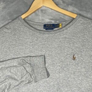 Polo Ralph Lauren Mens XL Classic Fit Long Sleeve T-Shirt Heather Grey Cotton